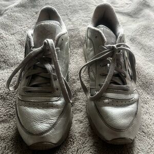 Reebok Silver Metallic Athletic Sneakers